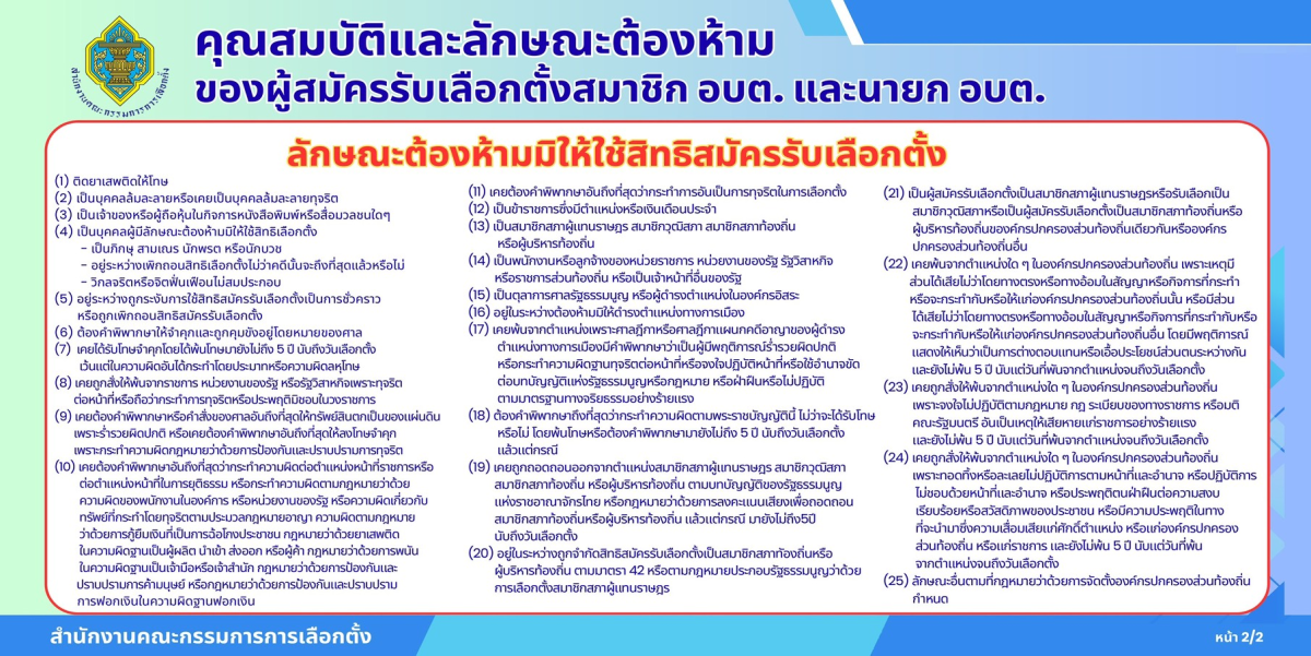 การรับสมัครรับเลือกตั้ง สมาฃิกสภาองค์การบริหารส่วนตำบลและนายกองค์การบริหารส่วนตำบล